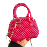 Mavi Bandz Mini Jelly Bubble Bowler Purse with Crossbody Gold Chain