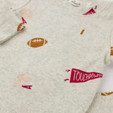 Oh Baby! Football Patch L/S 2pc Set (Oatmeal Heather)