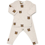 Oh Baby! Brown Bear Faces Print 2pc Set (Sand)
