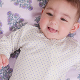 Pink Chicken Nesting Box Baby Take Home Set - Lavender Bouquet Floral Blockprint