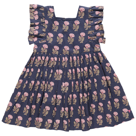 Pink Chicken Girls Elsie Dress - Navy Flower Drop