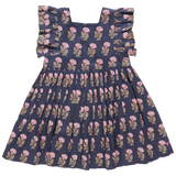 Pink Chicken Girls Elsie Dress - Navy Flower Drop