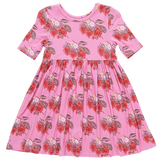 Pink Chicken Girls Spring Bamboo Steph Dress - Pink Wild Strawberries