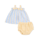 Angel Dear Odalys Floral Stripe - Top With Bows And Ruffle Leg Bloomer