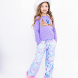 Preppy Goose Cowboy Boots Sequin Long Sleeve Top