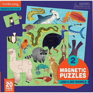 Mudpuppy 20 PC Magnetic Puzzle Land & Sea Animals - hip-kid