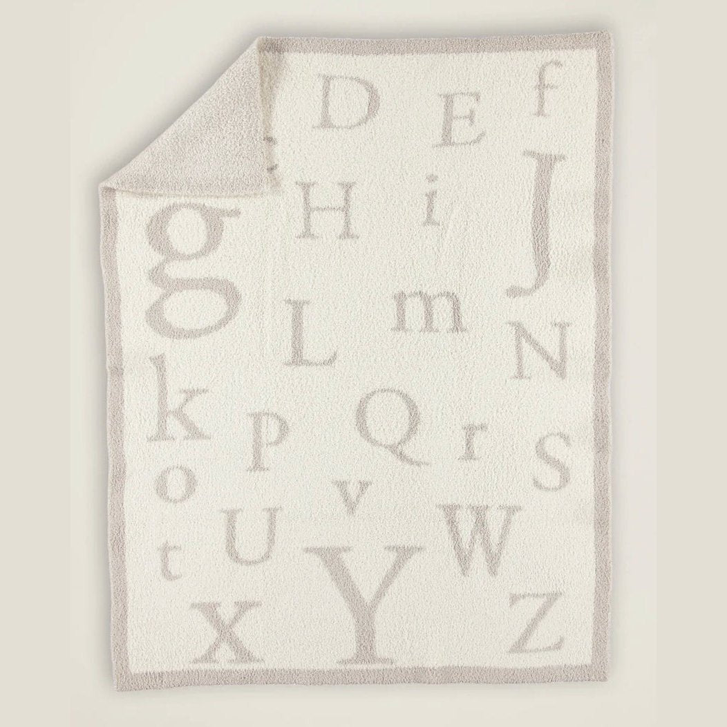 Barefoot Dreams Cozy Chic ABC Blanket (Stone/Cream) - hip-kid