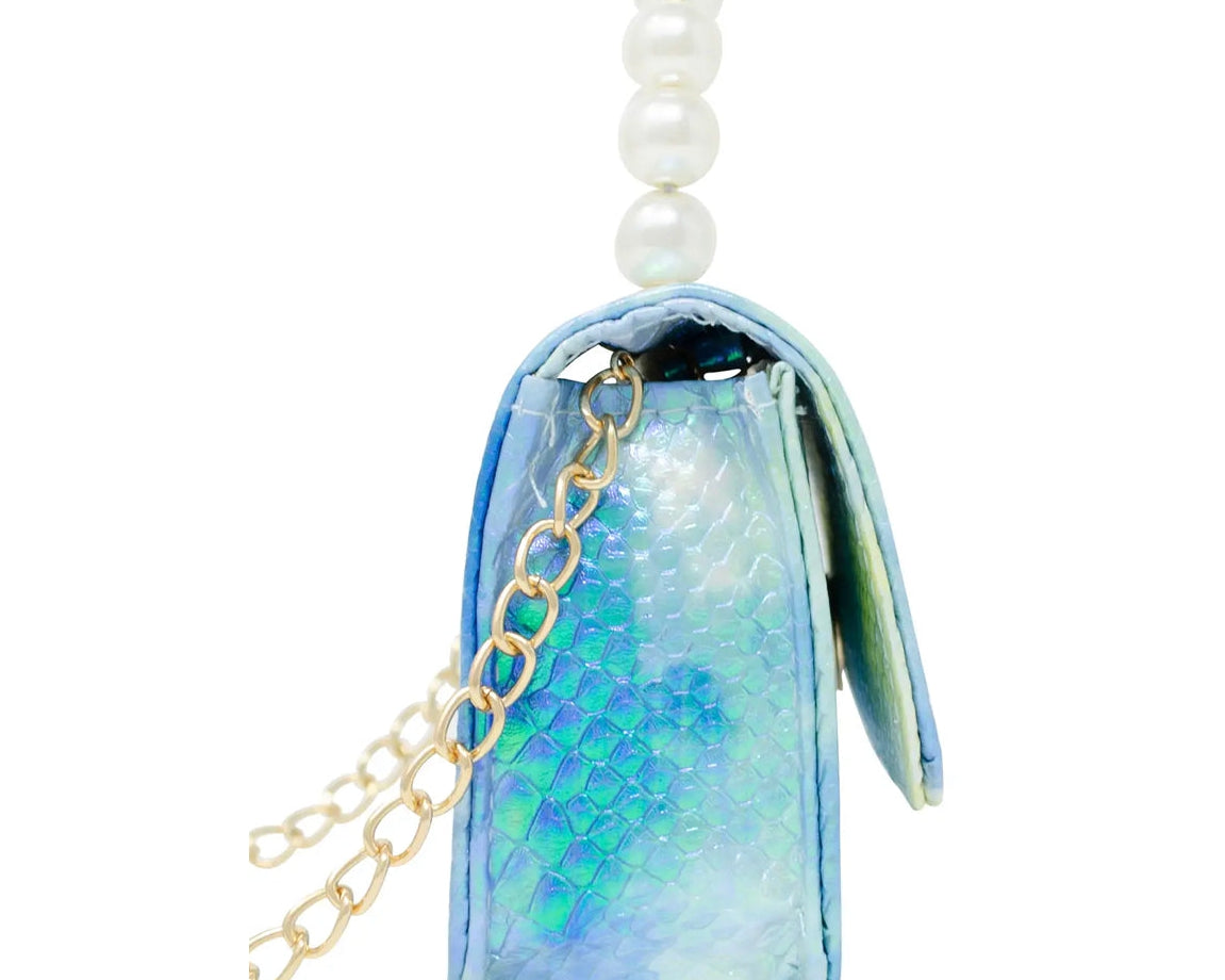 Zomi Gems - Tiny Treats Tie Dye Crocodile Pearl Handle Bag - Blue - hip-kid