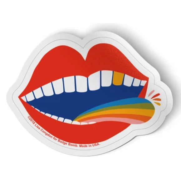 Badge Bomb Sticker - Rainbow Tongue - hip-kid