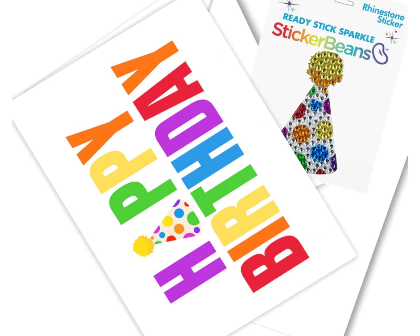 Sticker Beans - Happy Birthday Greeting Card with Sticker - hip-kid