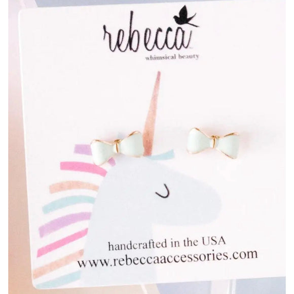 Rebecca Blue Bow Post Stud Earrings - hip-kid