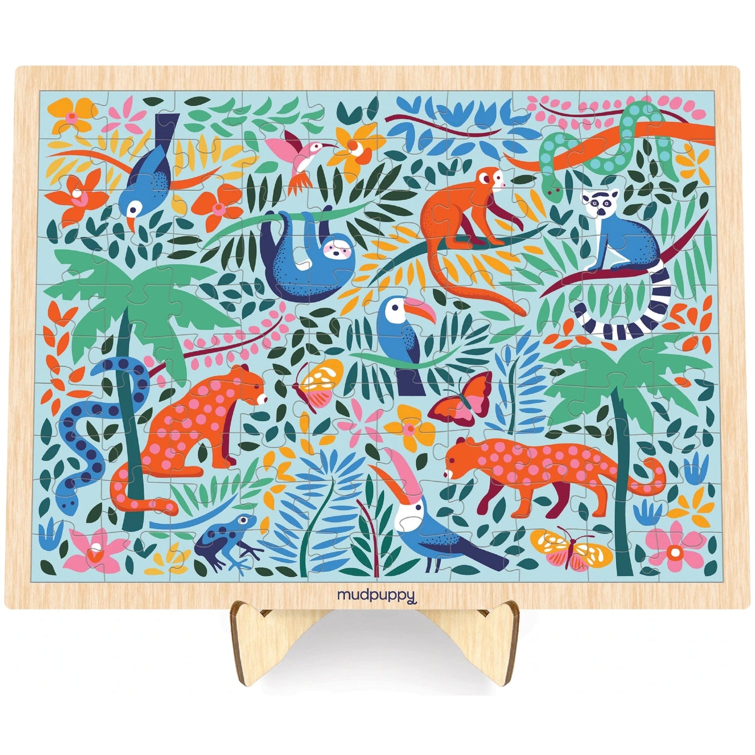 Mudpuppy 100 pc Wood Puzzle & Display - Rainforest - hip-kid