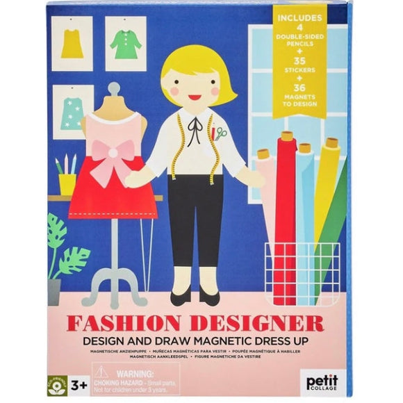 Petit Collage Fashion Designer Design & Draw Magnetic Dress Up - hip-kid