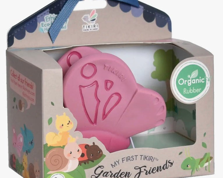 Tikiri Butterfly Natural Rubber Teether, Rattle & Bath Toy - hip-kid