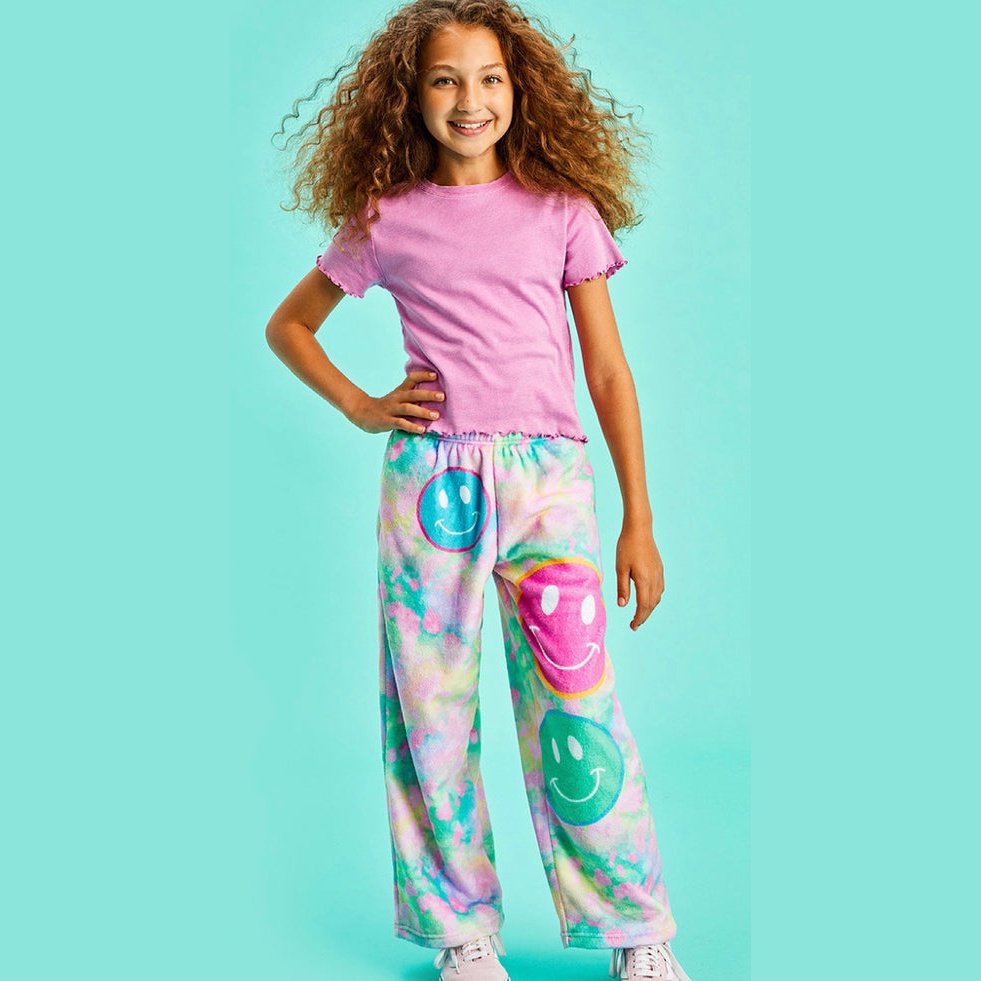 Iscream Happy Tie Dye Plush Pants - hip-kid