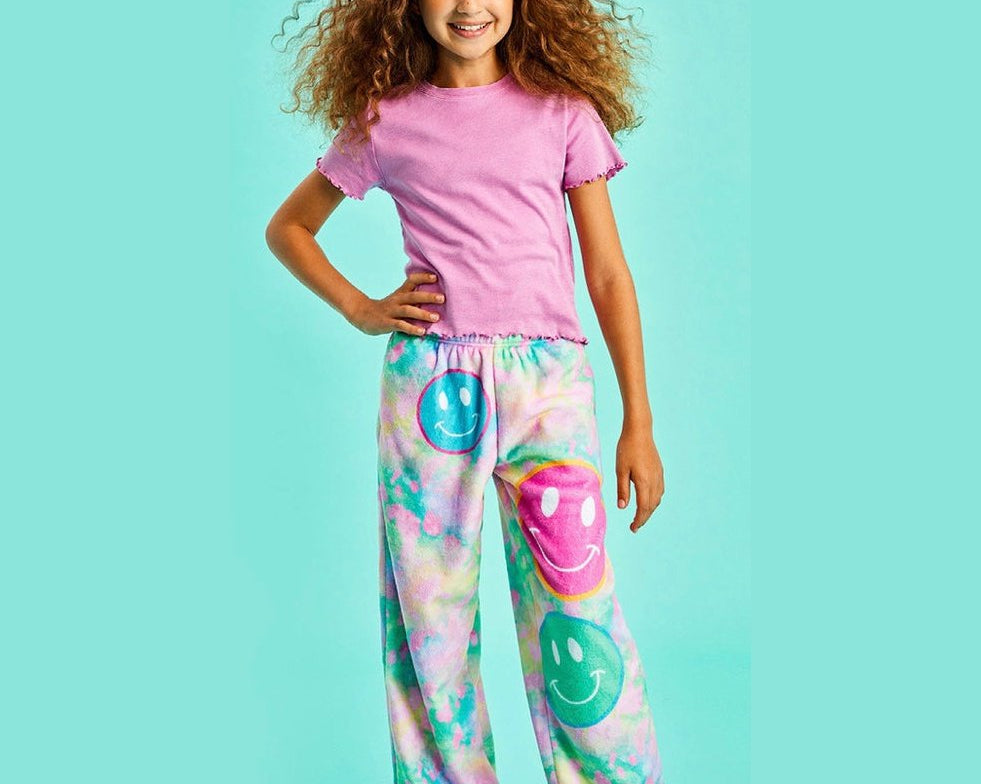Iscream Happy Tie Dye Plush Pants - hip-kid