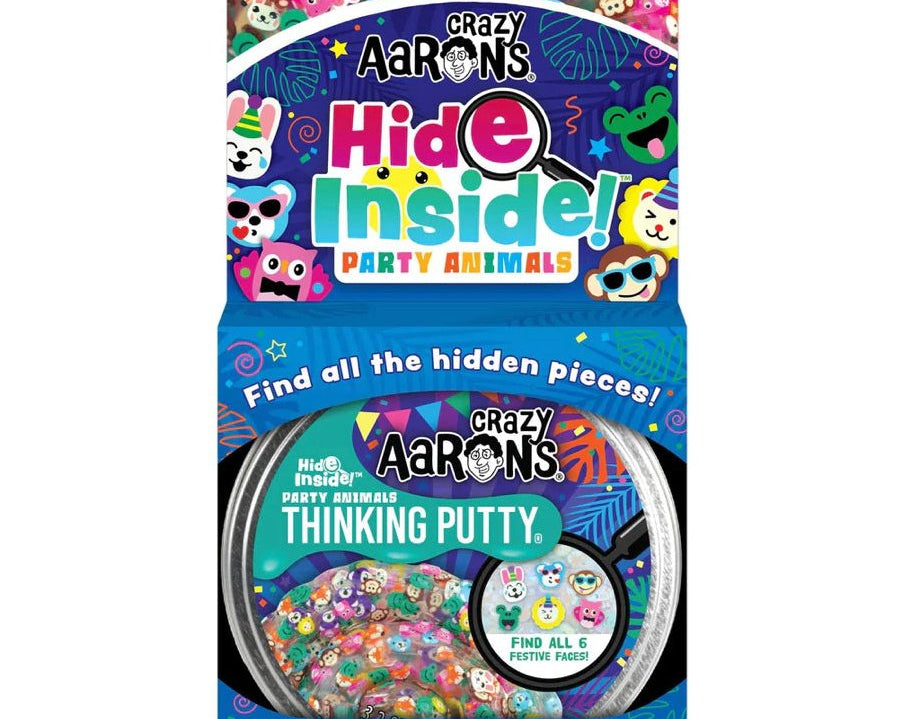 Crazy Aaron's Hide Inside Party Animal Thinking Putty Tin - hip-kid