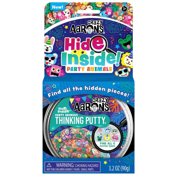 Crazy Aaron's Hide Inside Party Animal Thinking Putty Tin - hip-kid