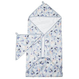 Lou Lou Lollipop Hooded Towel Set - Ink Floral - hip-kid