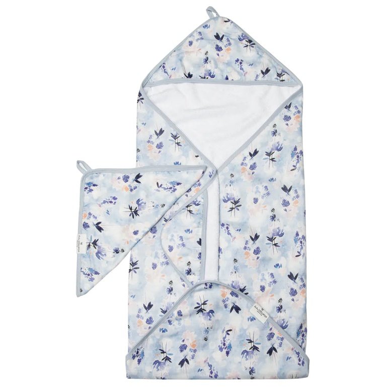 Lou Lou Lollipop Hooded Towel Set - Ink Floral - hip-kid