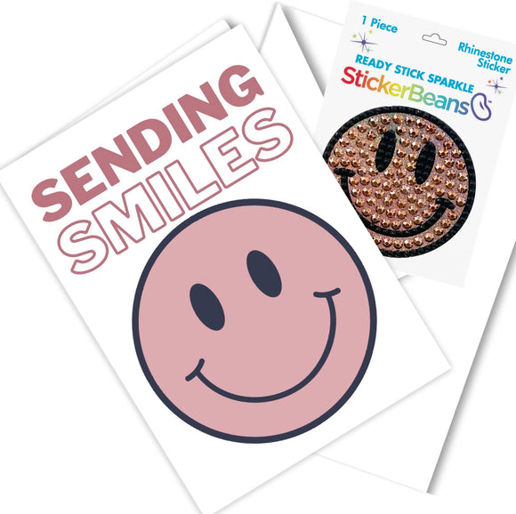 StickerBeans - Sending Smiles Greeting Card with Sticker - hip-kid