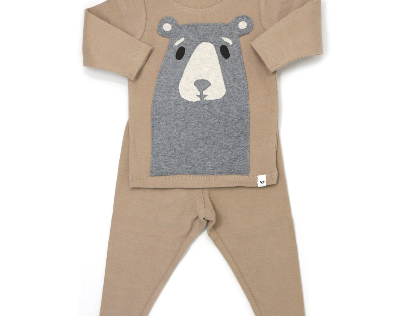 Oh Baby - Boo Boo Bear Coal L/S 2PC Set-Latte - hip-kid