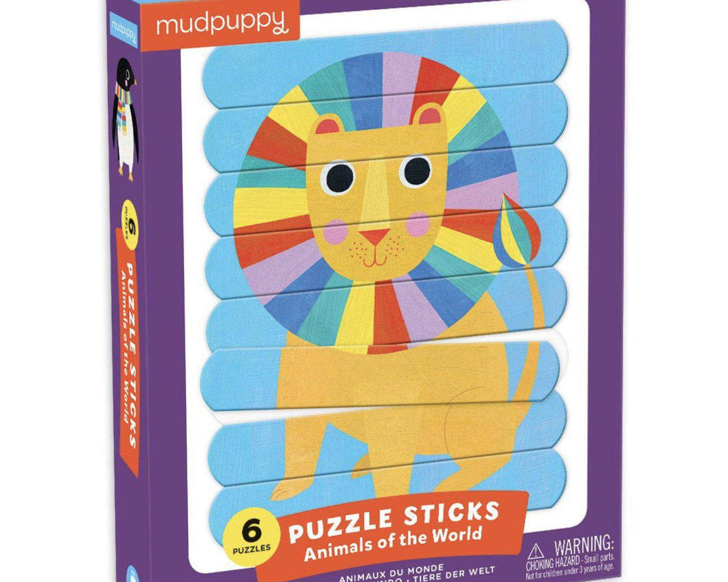 Mudpuppy Dancing Animals of the World Puzzle Sticks - hip-kid