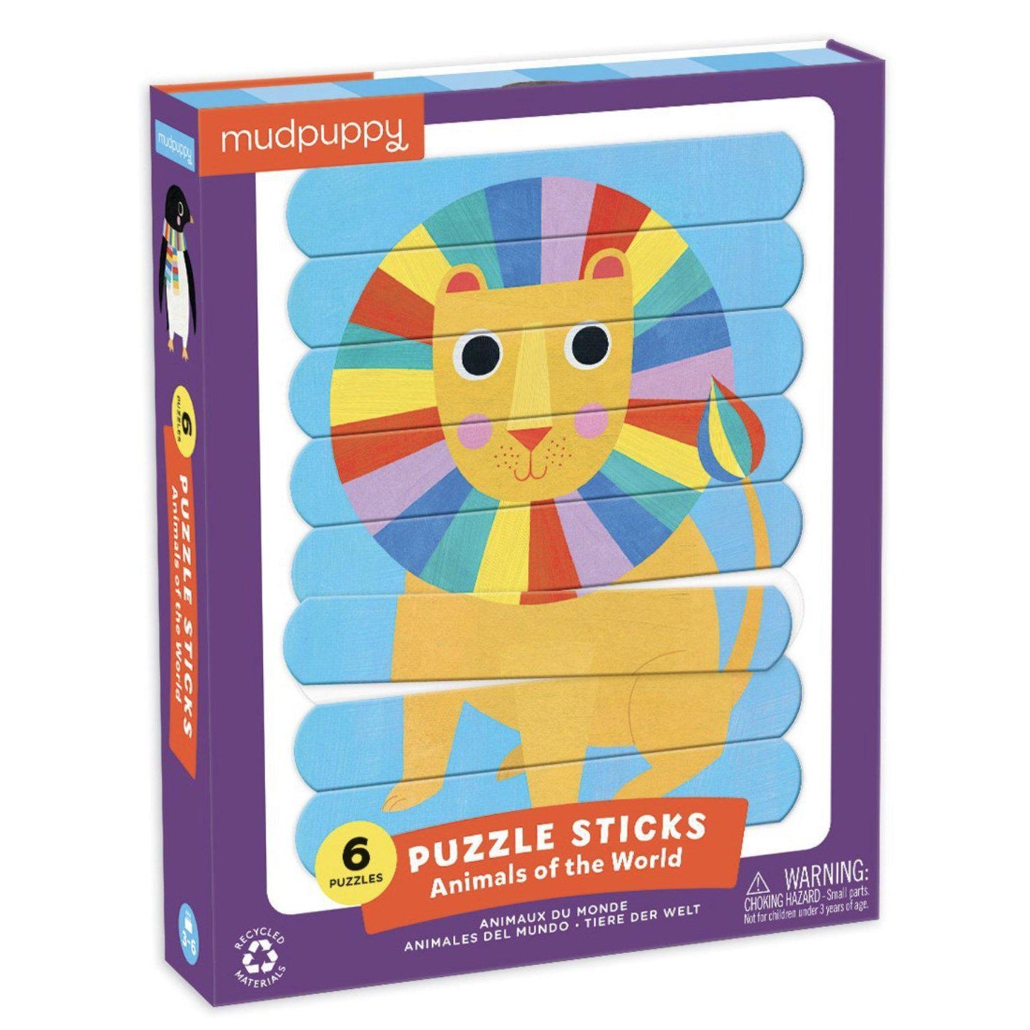 Mudpuppy Dancing Animals of the World Puzzle Sticks - hip-kid