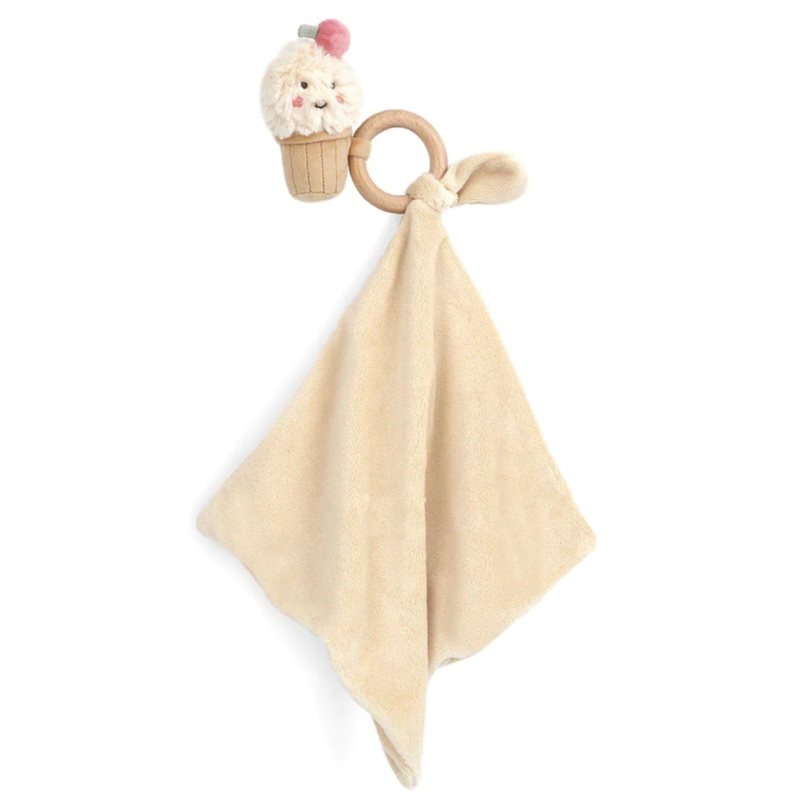 Mon Ami Izzy Ice Cream Wood Teether Security Blankie - hip-kid