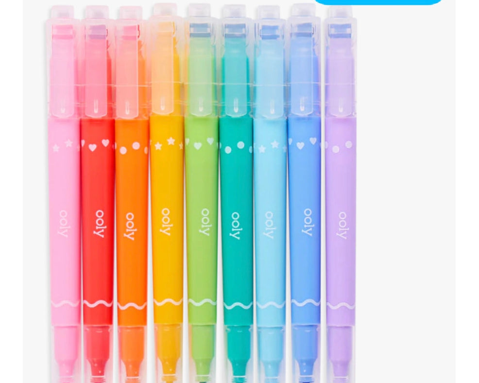 OOLY Confetti Stamp 9 Double Ended Markers - hip-kid