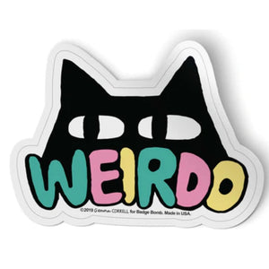 Badge Bomb Sticker - Weirdo Cat - hip-kid