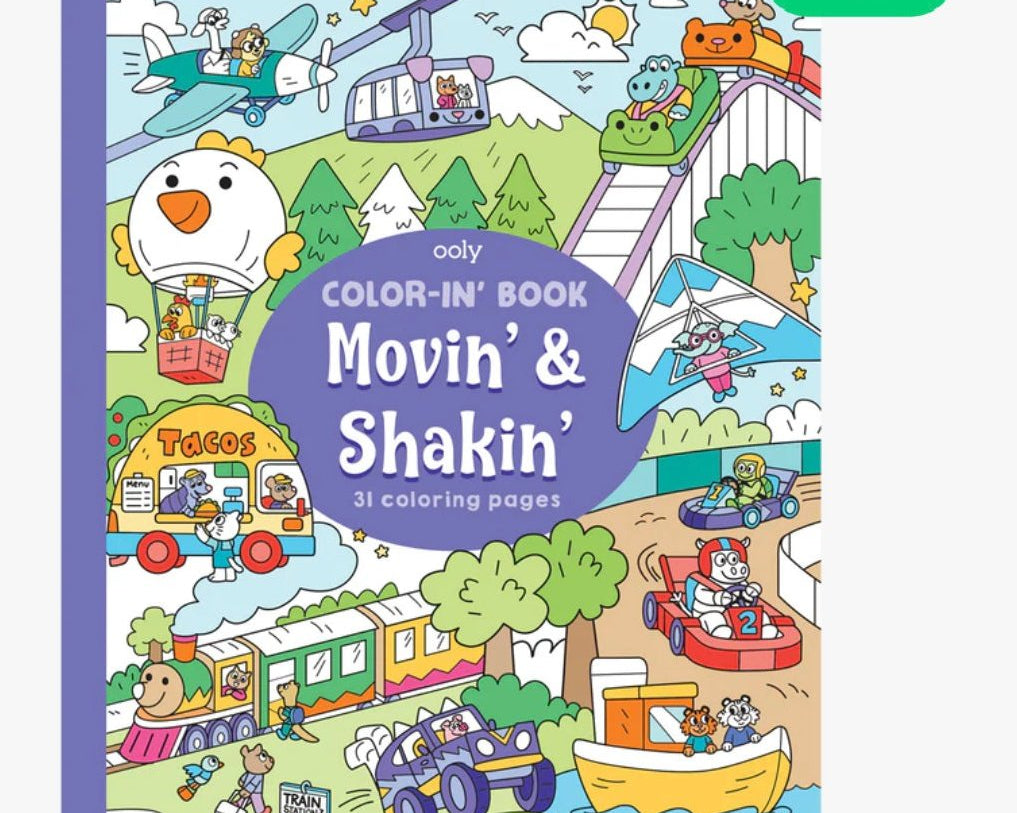 OOLY Color-in' Book: Movin’ & Shakin’ - hip-kid