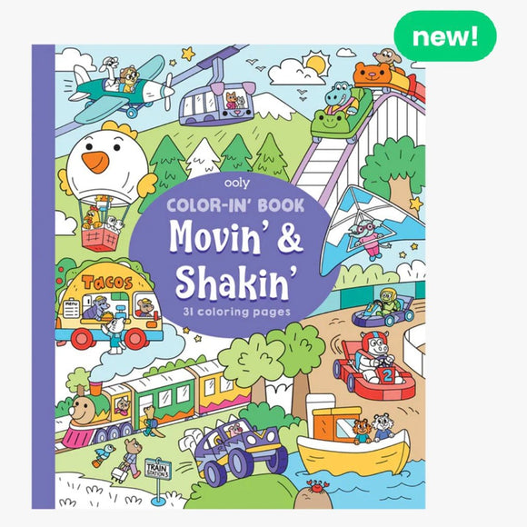 OOLY Color-in' Book: Movin’ & Shakin’ - hip-kid