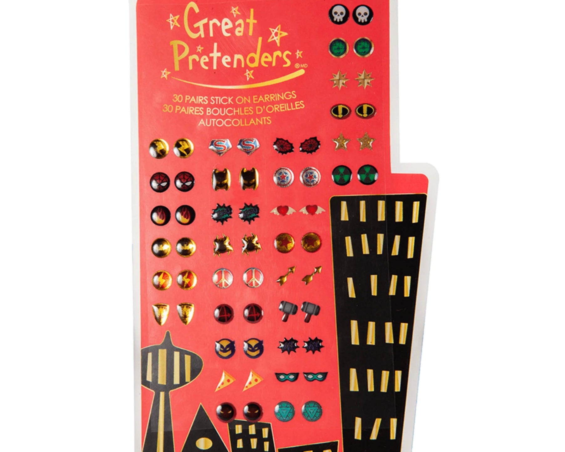 CEC Superhero Stick On Earrings - hip-kid