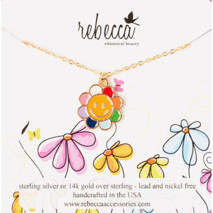 Rebecca Accessories Happy Daisy Enamel Necklace - hip-kid