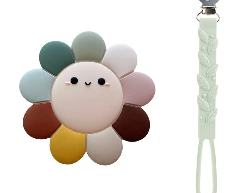 LouLou Lollipop Daisy Silicone Teether Set - Daisy Multi - hip-kid