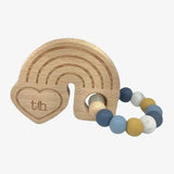 Three Hearts Rainbow Wooden Teether - Navy - hip-kid