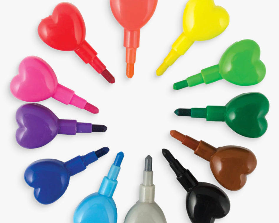 OOLY Heart to Heart Stacking Crayon - hip-kid