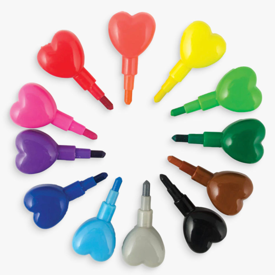 OOLY Heart to Heart Stacking Crayon - hip-kid