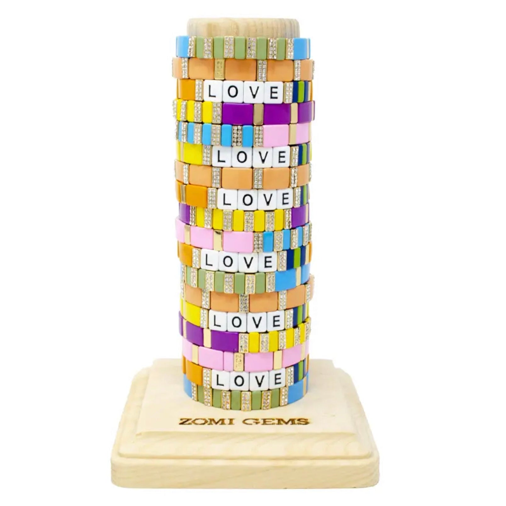 Zomi Gems Diamond Love Tile Bracelet - hip-kid