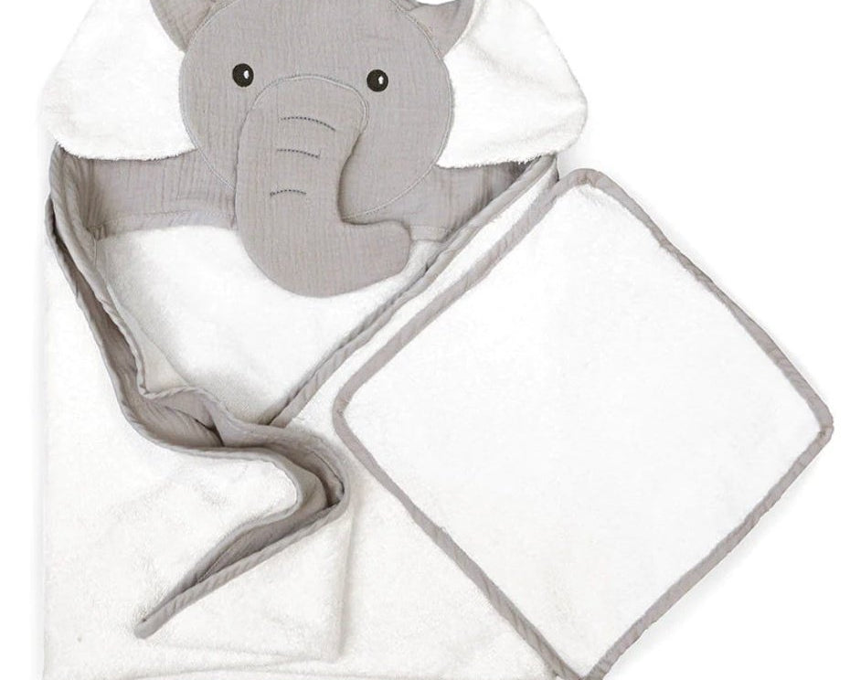 Mon Ami Petit Elephant Towel & Washcloth Set - hip-kid