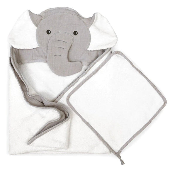 Mon Ami Petit Elephant Towel & Washcloth Set - hip-kid