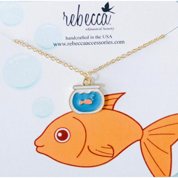 Rebecca Accessories Goldfish Enamel Necklace - hip-kid