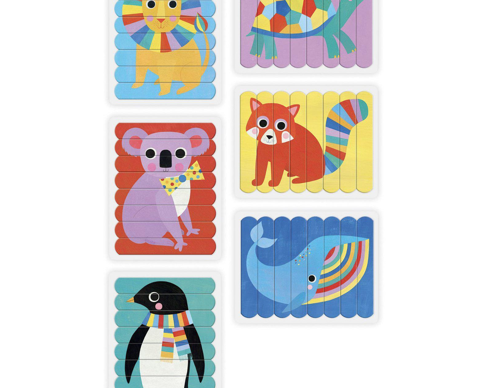 Mudpuppy Dancing Animals of the World Puzzle Sticks - hip-kid
