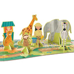 Floss & Rock Safari Park 60 pc Puzzle w/ Figures - hip-kid