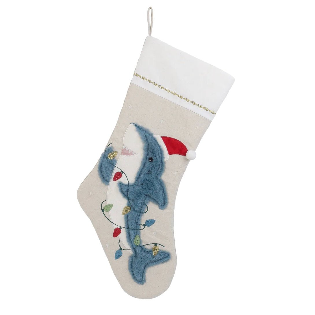 Festive Shark Christmas Stocking