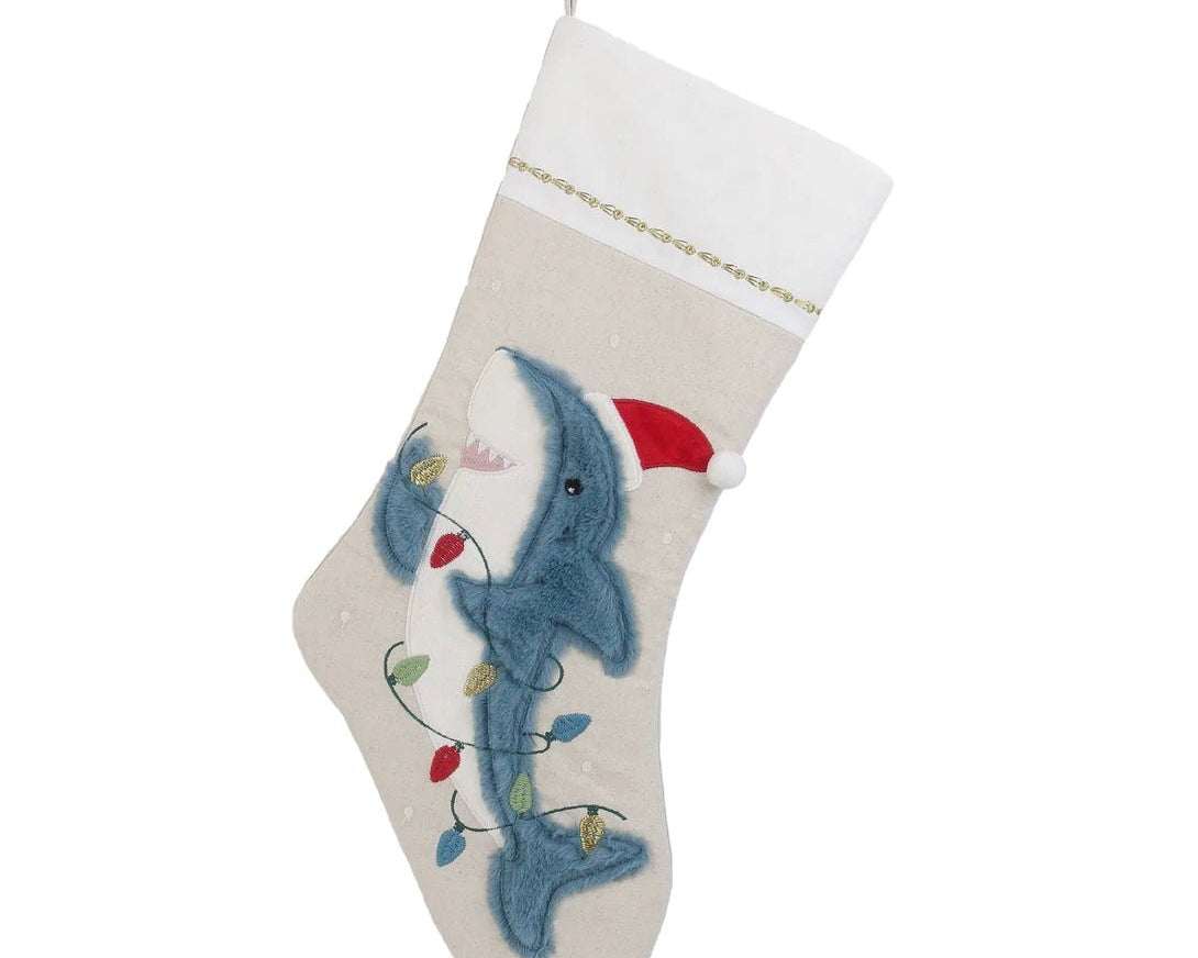Mon Ami Festive Shark Christmas Stocking - hip-kid
