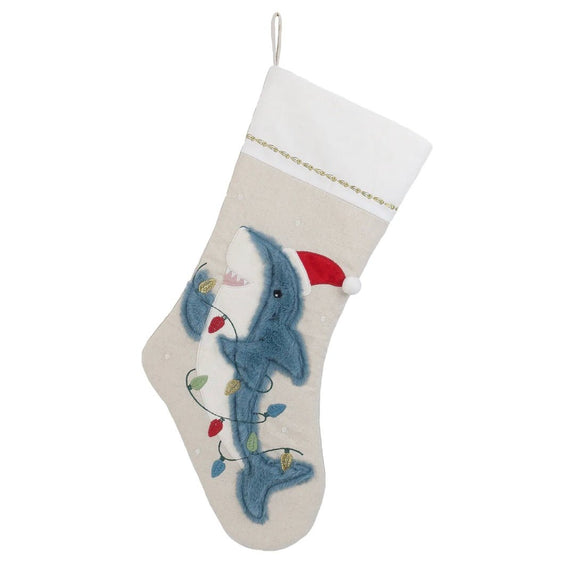 Mon Ami Festive Shark Christmas Stocking - hip-kid