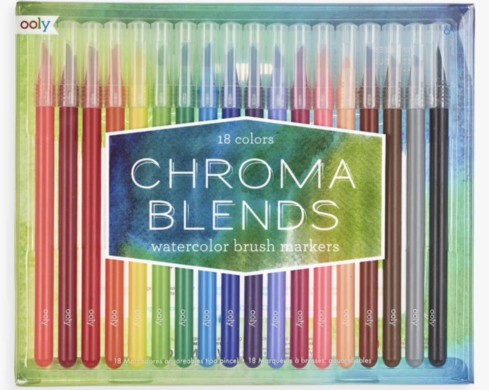OOLY Chroma Blends Watercolor Brush Markers - set of 18 - hip-kid
