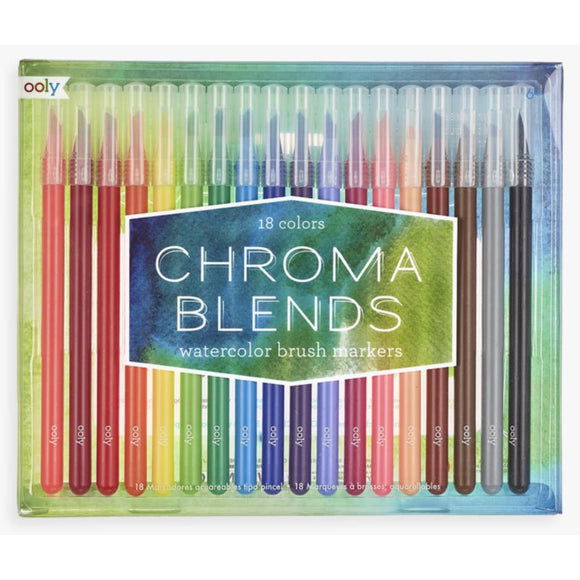 OOLY Chroma Blends Watercolor Brush Markers - set of 18 - hip-kid